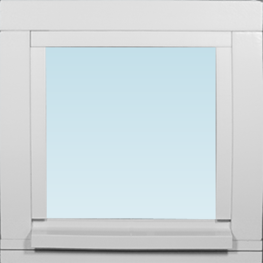 DF fast fönster 280x280mm 1-luft, insida trä utsida trä, 3-glas