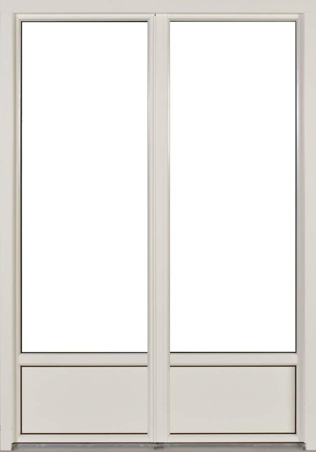 SF paraltandörr inåtgående  1380x1980 höger helglasad, insida trä utsida aluminium, 2+1 glas, härdat in och utsida