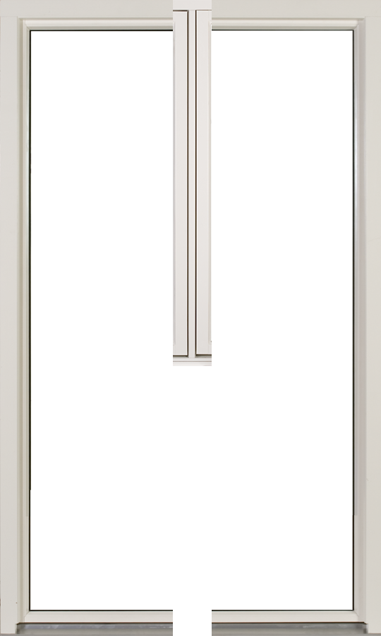 SF paraltandörr inåtgående  1180x1980/1180mm  vänster, insida trä utsida aluminium, 3-glas, linjerar öppningsbart